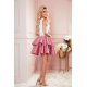 Rochie babydoll scurta cu broderie alba si volane roz Abby 5 - jojofashion.ro