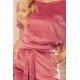 Rochie scurta roz prafuit din catifea Cassie  6 - jojofashion.ro