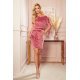 Rochie scurta roz prafuit din catifea Cassie  3 - jojofashion.ro