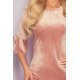 Rochie scurta roz din catifea Florenta 5 - jojofashion.ro