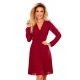 Rochie de ocazie midi, chiffon, burgundy, plisata, vaporoasa, Lisa 2 - jojofashion.ro