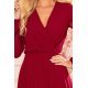 Rochie de ocazie midi, chiffon, burgundy, plisata, vaporoasa, Lisa 5 - jojofashion.ro