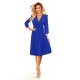 Rochie de ocazie plisata albastru regal cu volane Angel 4 - jojofashion.ro