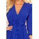 Rochie de ocazie plisata albastru regal cu volane Angel 5 - jojofashion.ro