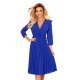 Rochie midi albastra plisata cu volane Angel 2 - jojofashion.ro