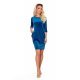 Rochie scurta catifea bleu Dalyna 4 - jojofashion.ro