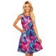 Rochie de vara midi, cu flori roz, A Line, Britany 2 - jojofashion.ro