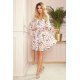 Rochie scurta, din chiffon, ecru, cu flori colorate, Lily Rochie scurta, din chiffon, ecru, cu flori colorate, Lily 4 - jojofashion.ro
