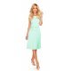 Rochie de vara verde menta midi plisata Karima  4 - jojofashion.ro