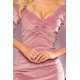 Rochie scurta roz pal din catifea Carlla 5 - jojofashion.ro