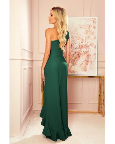 Rochie lunga verde smarald mulata cu un umar gol asimetrica Aniko  Rochii lungi, Rochie lunga verde smarald mulata cu un umar gol asimetrica Aniko  - jojofashion.ro