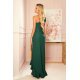 Rochie lunga verde smarald mulata cu un umar gol asimetrica Aniko  3 - jojofashion.ro
