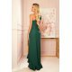 Rochie de ocazie eleganta lunga, verde smarald, mulata, cu un umar gol, asimetrica, Aniko  3 - jojofashion.ro