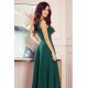 Rochie lunga verde smarald vaporoasa clasica Cindy 4 - jojofashion.ro