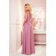 Rochie lunga roz prafuit vaporoasa cu glitter Aida 3 - jojofashion.ro