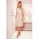 Rochie eleganta midi, bej, plisata, Karima  4 - jojofashion.ro