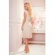 Rochie eleganta midi, bej, plisata, Karima  5 - jojofashion.ro