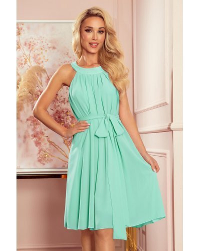Rochie vaporoasa midi menta Alizee Rochii cununie civila, Rochie vaporoasa midi menta Alizee - jojofashion.ro