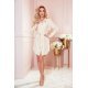 Rochie office scurta tip camasa bej Johanna 4 - jojofashion.ro