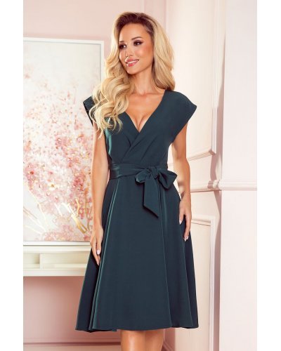 Rochie midi, verde, retro, Mazara - jojofashion.ro