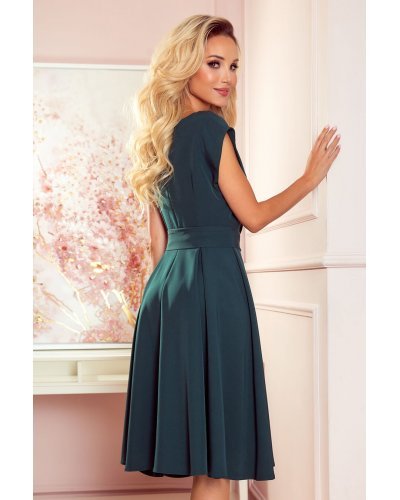 Rochie midi, verde, retro, Mazara - jojofashion.ro
