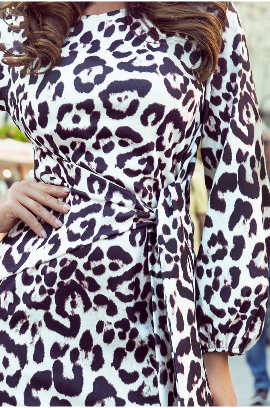 Rochie de zi eleganta scurta leopard print Cortney 4 - jojofashion.ro