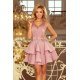 Rochie eleganta scurta dantela roz baby doll Ania 2 - jojofashion.ro