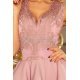 Rochie eleganta scurta dantela roz baby doll Ania 5 - jojofashion.ro