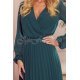 Rochie de ocazie eleganta midi, verde, plisata, fluida, Lisa 4 - jojofashion.ro