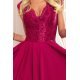 Rochie de ocazie midi, cu dantela, burgundy, Ivy 5 - jojofashion.ro