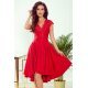 Rochie midi rosie cu dantela Ivy 2 - jojofashion.ro