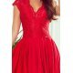 Rochie de ocazie midi, cu dantela, rosie, Ivy 5 - jojofashion.ro