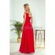 Rochie de seara lunga, vaporoasa, rosie, Scarlett 4 - jojofashion.ro