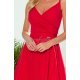 Rochie de seara lunga, vaporoasa, rosie, Scarlett 3 - jojofashion.ro