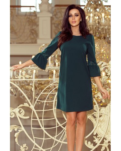 Rochii office, Rochie verde midi croi in A Agatha - jojofashion.ro