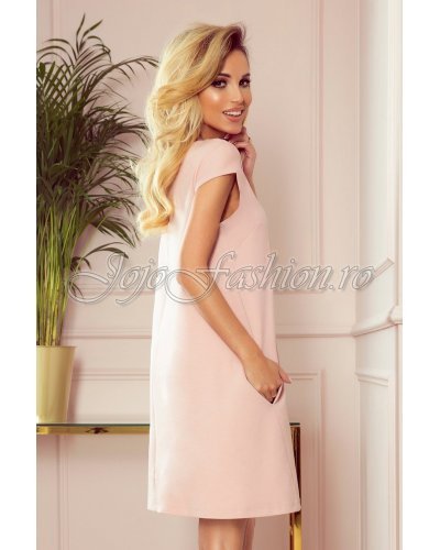 Rochie roz pal midi croi A Mary Rochii roz, Rochie roz pal midi croi A Mary - jojofashion.ro