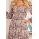 Rochie midi, multicolora, cu maneca lunga, cu volan, boho, Danielle  6 - jojofashion.ro