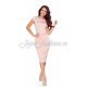 Rochie de zi office midi, roz pal, mulata, Adonia 3 - jojofashion.ro