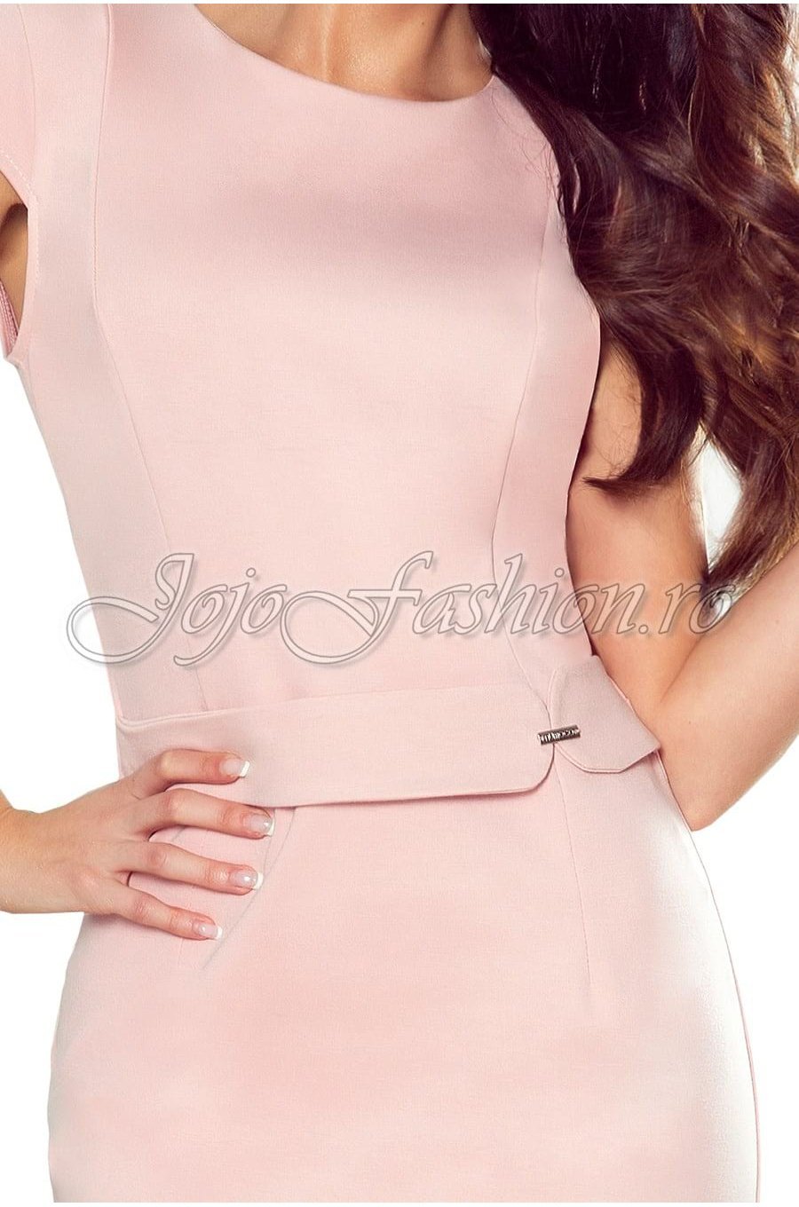 Rochie midi, roz pal, Adonia 4 - jojofashion.ro