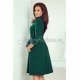 Rochie de zi office midi, verde, tip camasa, cu maneca lunga, Melina 4 - jojofashion.ro