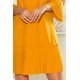Rochie scurta, galben mustar, cu volan plisat, Codruta 3 - jojofashion.ro
