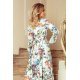 Rochie de zi, lunga, alba cu flori multicolore,  cu maneca lunga, suprapusa, Rosella 3 - jojofashion.ro