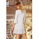 Rochie de zi scurta, gri, cu volan plisat, Codruta 3 - jojofashion.ro