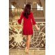 Rochie rosie scurta cu volan plisat Codruta 4 - jojofashion.ro