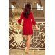 Rochie de zi scurta, rosie, cu volan plisat, Codruta 5 - jojofashion.ro