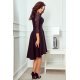 Rochie eleganta midi, dantela, neagra, cu maneca lunga, asimetrica, Anastasia  3 - jojofashion.ro