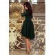 Rochie eleganta midi, dantela, neagra, cu maneca lunga, asimetrica, Anastasia  5 - jojofashion.ro