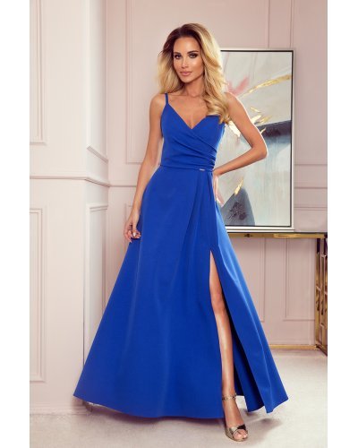 Rochie lunga albastra Numoco Scarlett Rochii lungi, Rochie lunga albastra Numoco Scarlett - jojofashion.ro
