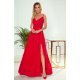 Rochie de seara lunga, vaporoasa, rosie, Scarlett 2 - jojofashion.ro