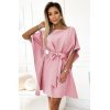 Rochie midi oversize, roz, croi fluture, Butterfly